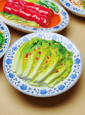全店6件8折仿真美食油淋生菜冰箱贴沙茶面烧腊饭创意食玩磁吸装饰