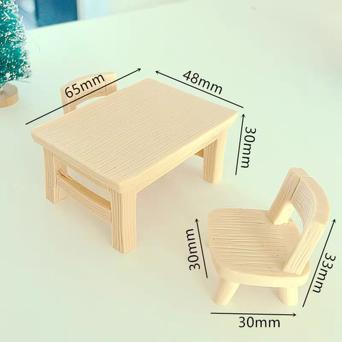 小布娃娃屋配件场景模型布娃娃微型道具树脂小家具迷你小桌椅摆件 - 图2