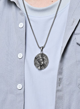 男女钛钢埃及奈费尔提蒂女王项链