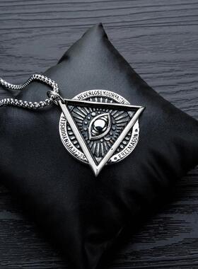 共济会恶魔之眼项链单身学生复古