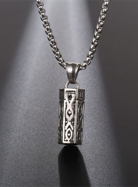 复古男女钛钢可打开香薰精油项链