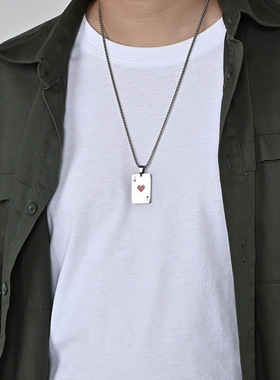原创设计红桃a黑桃a幸运情侣项链