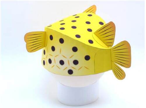卡通海洋生物动物河豚3d立体纸模型DIY手工制作儿童折纸益智玩具 - 图1