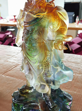 关公古法琉璃商务生日礼物摆件