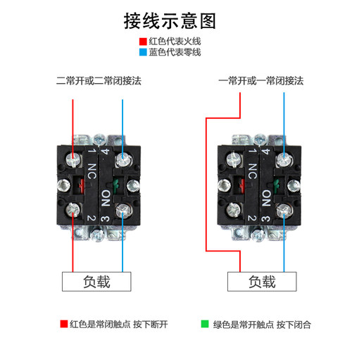 XB2按钮开关自复位小型蘑菇头急停22mm旋钮钥匙启动点动电源开关 - 图3