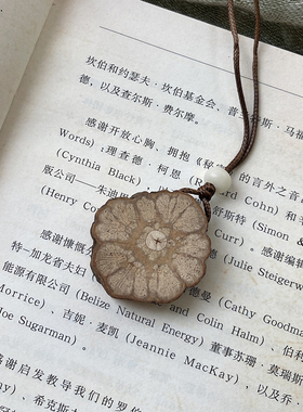 自然原木小众毛衣链实木田园风