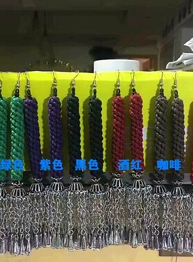 手工编织纯色耳环旧绘绣阁苗银