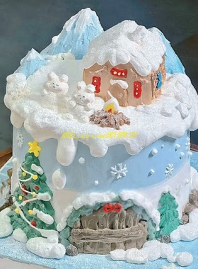 2026新款雪人主题卡通仿真蛋糕