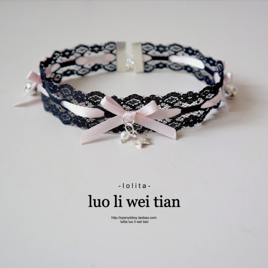 Star Bell Pendant Neck Strap Lace Sweet Cool Bow Choker Clavicle Chain New Neck Collar Thigh Ring Women