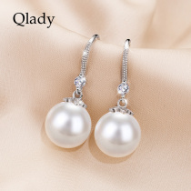 999 Pure Silver Big Pearl Earrings Earrings Earrings Earrings Pendant Earrings 2023 New Burst Tide Autumn Winter Advanced Sensation