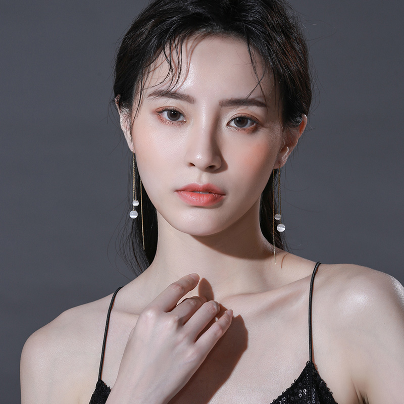 长款流苏耳线耳环女2025新款爆款气质高级感银小众设计感耳饰耳坠 - 图0