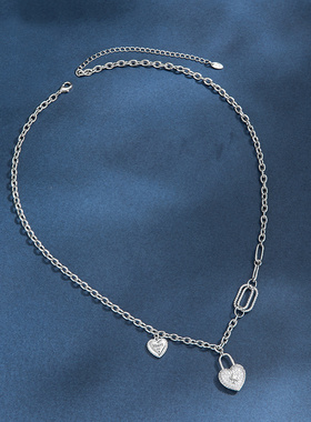 爱心锁骨链项链轻奢女毛衣秋冬