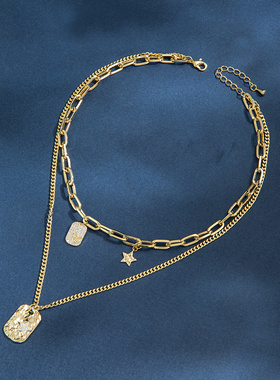 多层新款潮叠戴装饰秋冬项链