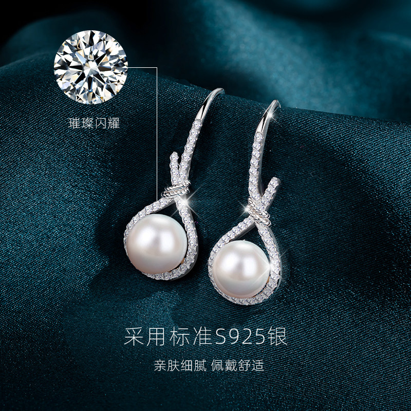 淡水珍珠妈妈款女银项链三件套耳环 qlady耳环