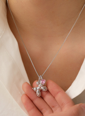 韩系时尚甜美可爱气球小狗爱心项链简约高级感小众气质百搭锁骨