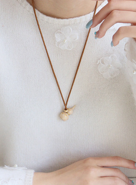 原创春夏新款彩色多巴胺滴油葫芦项链轻奢小众时尚高级感毛衣