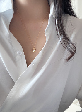 法式复古精致设计感淡水珍珠项链女轻奢小众时尚百搭高级感锁骨