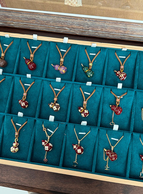 原创精致复古彩色滴油珐琅葫芦吊坠项链简约高级感时尚长款毛衣