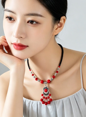 云南复古特色异域风情女款短项链