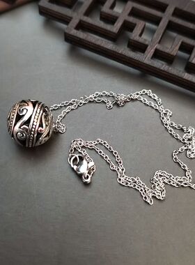 复古圆形短款项链苗银