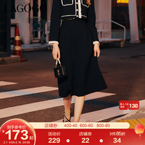Lagogo La Valley Valley 2023 Fall new temperament little fragrant wind A word half body dress superior Feel little black dress