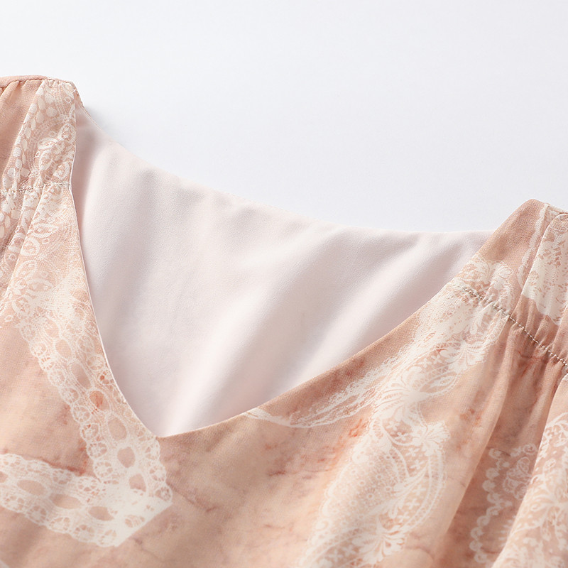 LAGOGO浪漫蔷薇雪纺连衣裙女拉谷谷2026春新款蕾丝印花温柔气质裙,淘宝优惠券,粉丝福利购,淘宝优惠卷