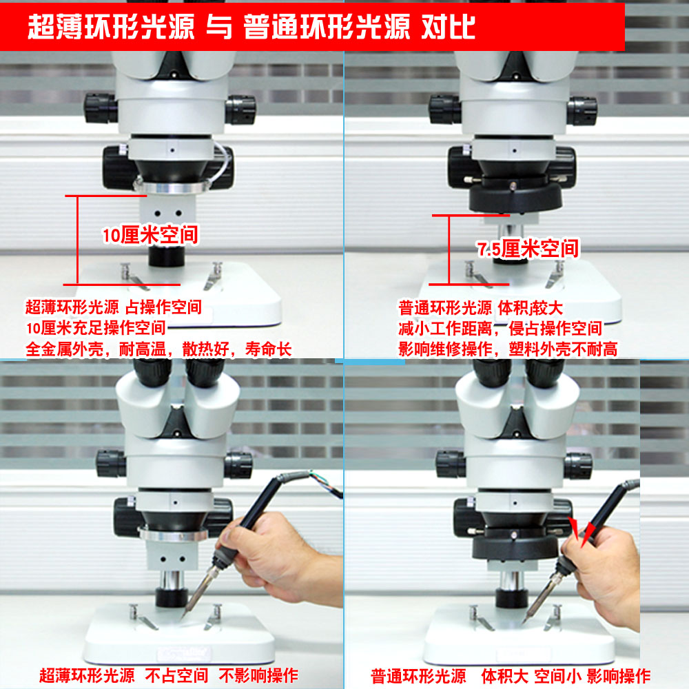 手机维修真三目显微镜双目高清体视连续变倍7-45倍 焊接鉴定解剖 - 图2