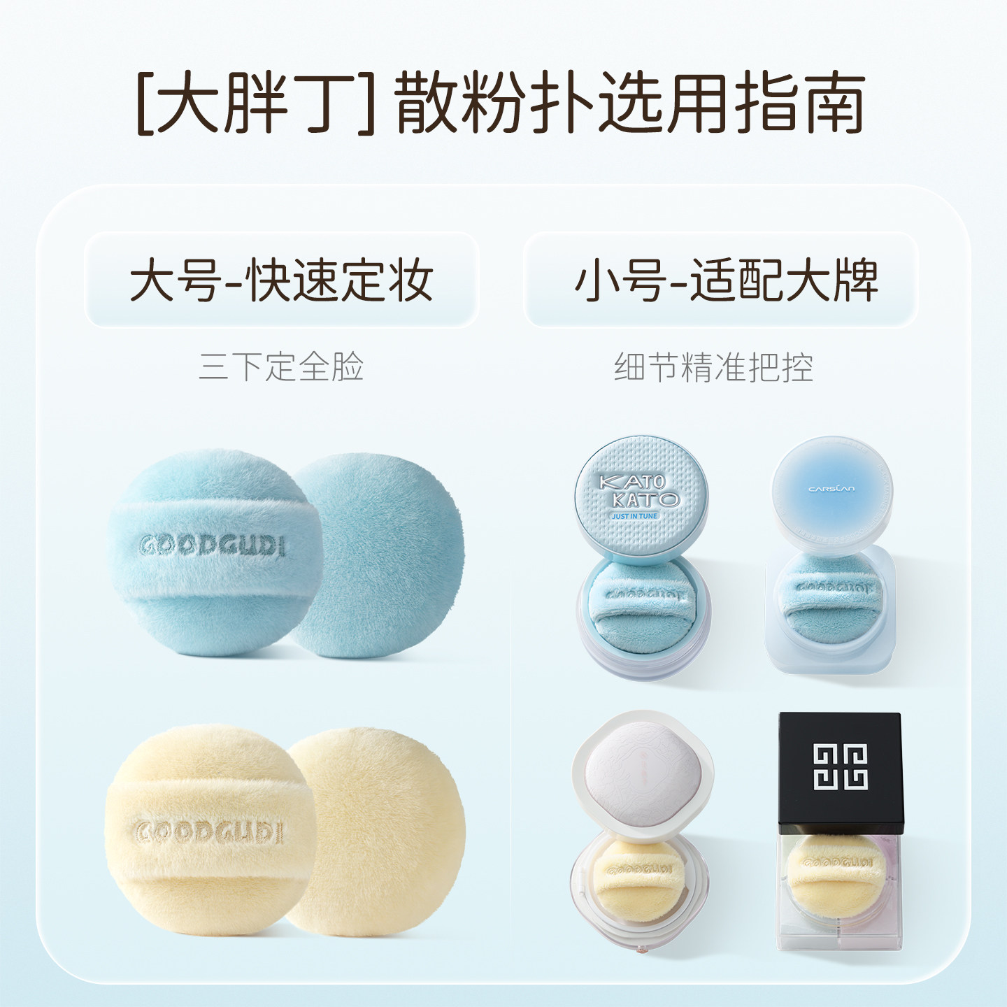 古迪大胖丁散粉粉扑加厚长绒植绒软弹舒适柔焦磨皮蜜粉饼定妆专用,淘宝优惠券,粉丝福利购,淘宝优惠卷