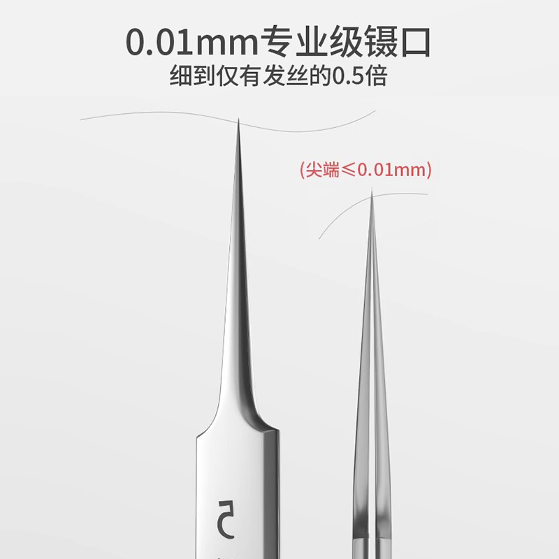 古迪超细细胞夹去黑头夹镊子尖头美容院专用拔毛孔工具粉刺针套装-图1