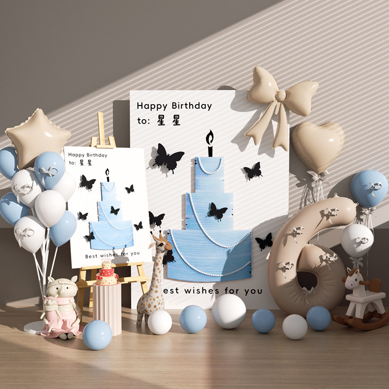 儿童周岁生日场景布置装饰女孩6岁网纱蛋糕KT板迎宾牌仪式感道具,淘宝优惠券,粉丝福利购,淘宝优惠卷