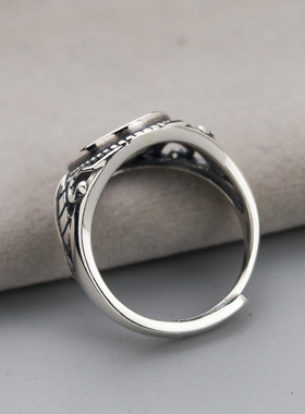 diy复古做旧镶嵌琥珀蜜蜡戒指托