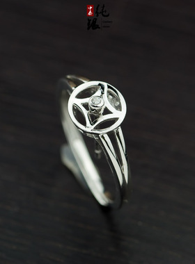 s925纯银算盘珠隔珠小diy戒指托