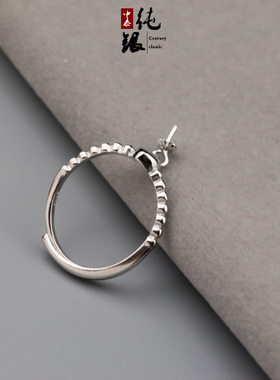简单款银圆珠戒指配件s925珍珠