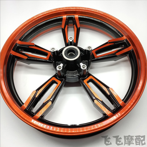 公路赛地平线H2刀锋400魔影450摩托车跑车17寸双碟刹前后轮毂钢圈 - 图0