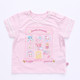 Pure cotton short-sleeved girls' clothing sweet and cute cartoon round neck