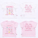 Pure cotton short-sleeved girls' clothing sweet and cute cartoon round neck