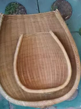 开口竹编全竹青筲箕纯手工