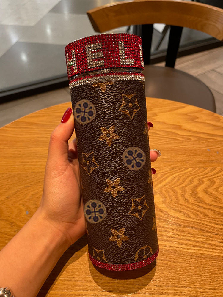 保温杯女士高颜值大容量网红水钻高端水杯宽肩带斜挎便携ins杯子,淘宝优惠券,粉丝福利购,淘宝优惠卷