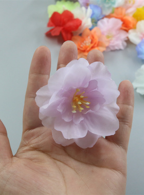 仿真桃花朵假花簪花头饰材料