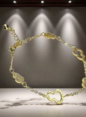 新中式碎碎冰沙金葫芦手链女款