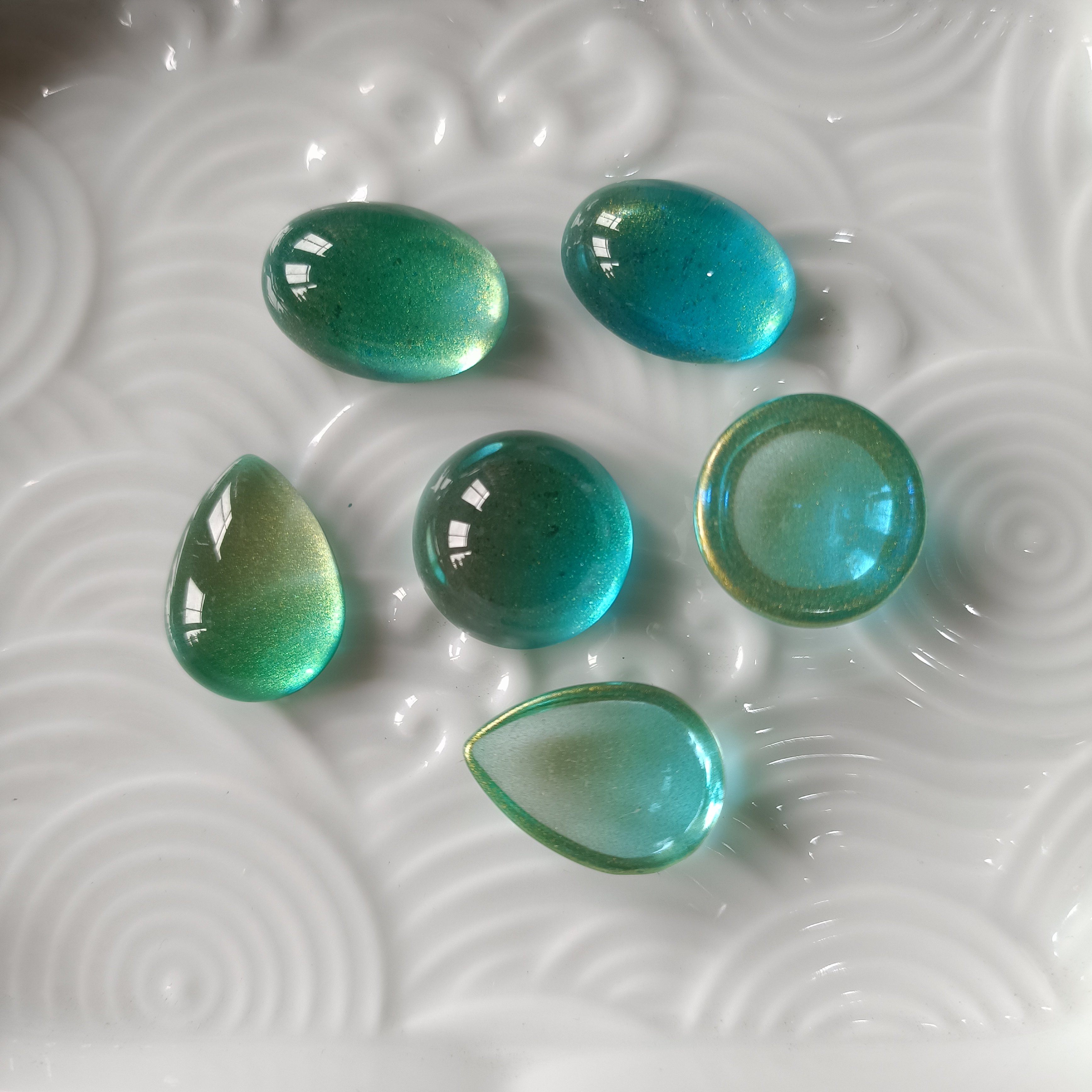 绿金色玻璃戒面*花影梦发簪发饰头饰DIY配件,淘宝优惠券,粉丝福利购,淘宝优惠卷