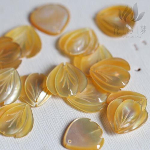 白蝶贝黑蝶贝黄蝶贝山茶花瓣17mm*花影梦饰品DIY配件材料 - 图2