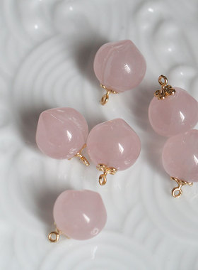 花影梦粉晶可爱桃子手链材料