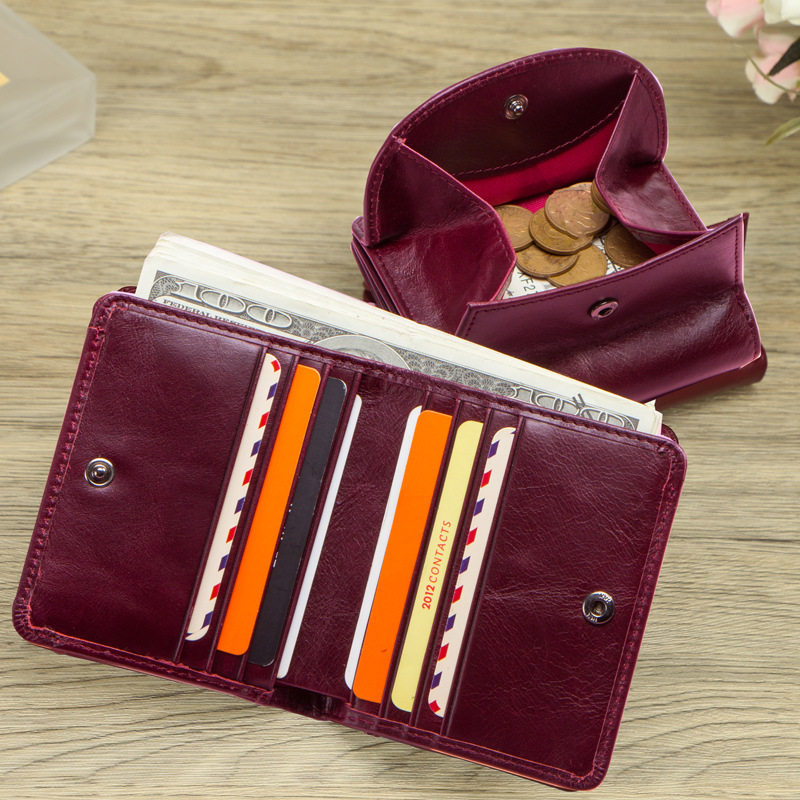 女士头层牛皮钱包卡包二合一高级感欧美潮流横短款真皮小巧零钱包,淘宝优惠券,粉丝福利购,淘宝优惠卷