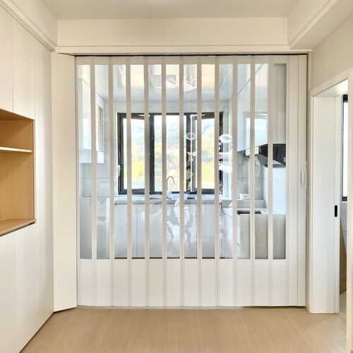 铝合金折叠门卫生间隔断厨房通燃气厕所简易阳台伸缩隐形推拉移门 - 图0