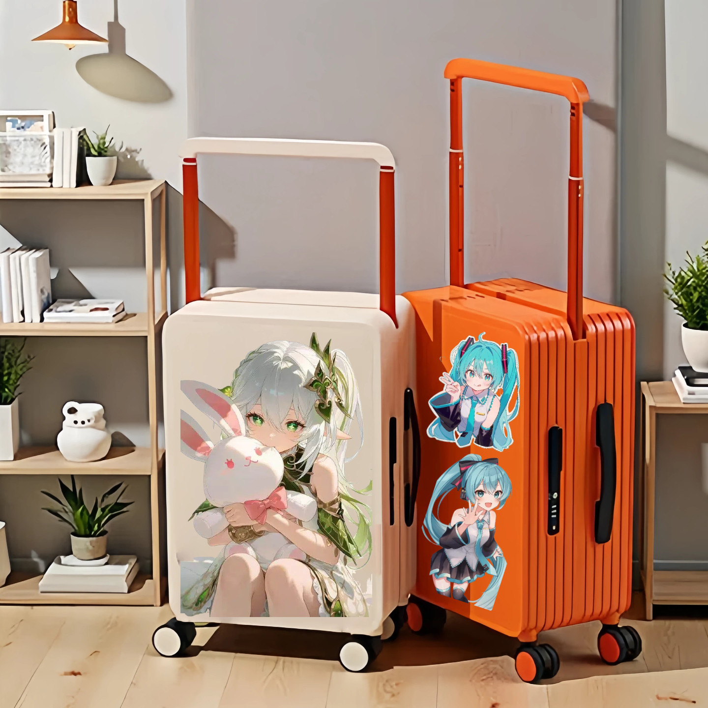 可爱人像Q版卡通动漫原神行李箱定制图案20寸高颜值女生宽拉杆箱,淘宝优惠券,粉丝福利购,淘宝优惠卷