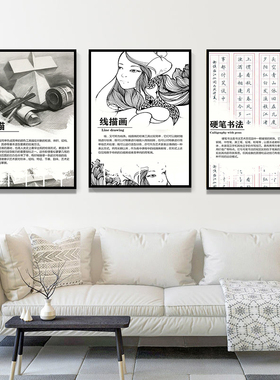 少儿美术班画室布置美术室装饰画挂画挂图艺术中心培训机构教室装