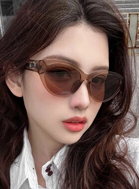 帕莎香槟框鞠婧祎同款2026新品墨镜简约猫眼可配近视太阳镜PS1075