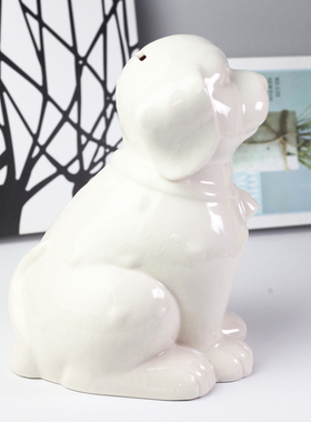 陶瓷招财狗储蓄罐客厅摆件