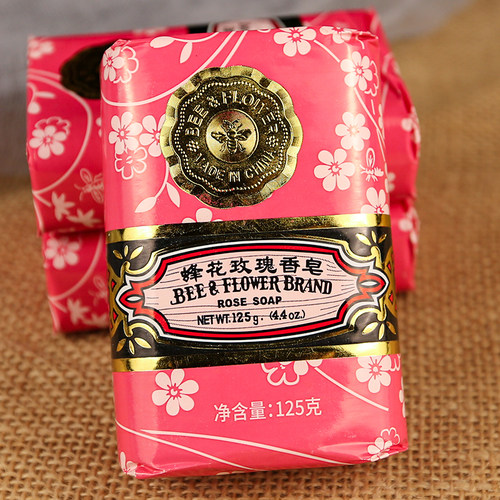 正宗上海蜂花玫瑰香皂125g面背部清香经典洗澡清洁洗脸皂国货正品 - 图1